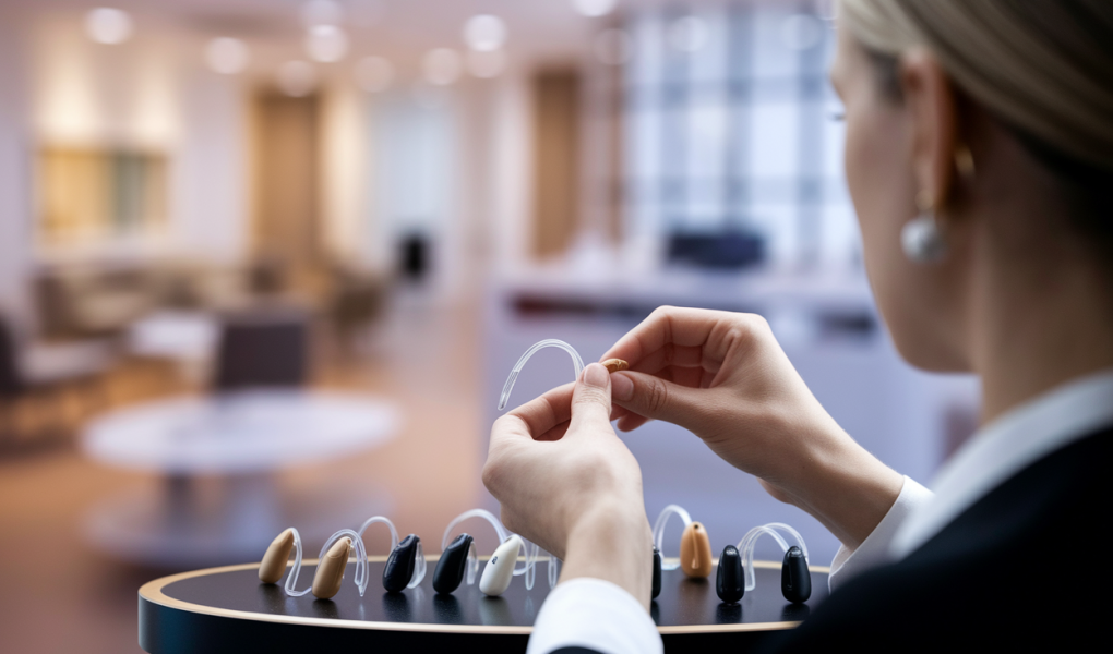 audioprothesiste-presentoir-appareils-auditifs-clinique