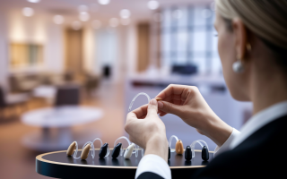 audioprothesiste-presentoir-appareils-auditifs-clinique