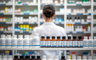 bouteilles-rangees-pharmacien-dos