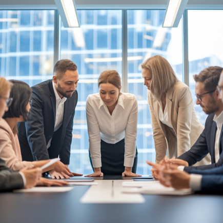groupe-professionnels-bureau-moderne-table