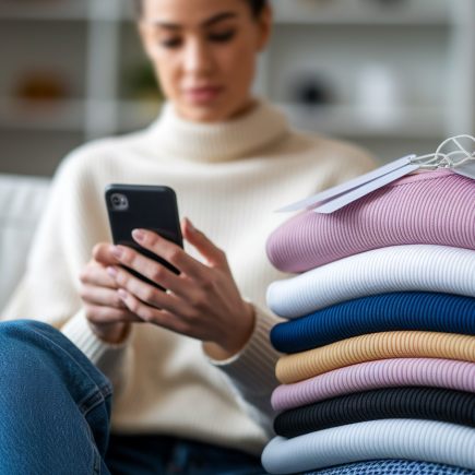 personne-stylee-visage-flou-canape-telephone