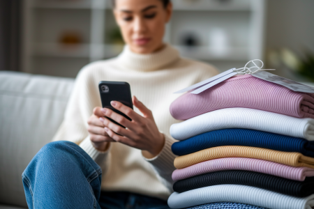 personne-stylee-visage-flou-canape-telephone