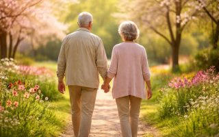 couple-senior-parc-fleurs-printemps
