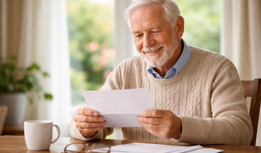 senior-table-lettre-satisfait-fenetre
