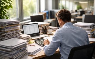employe-bureau-documents-calculatrice-fenetre