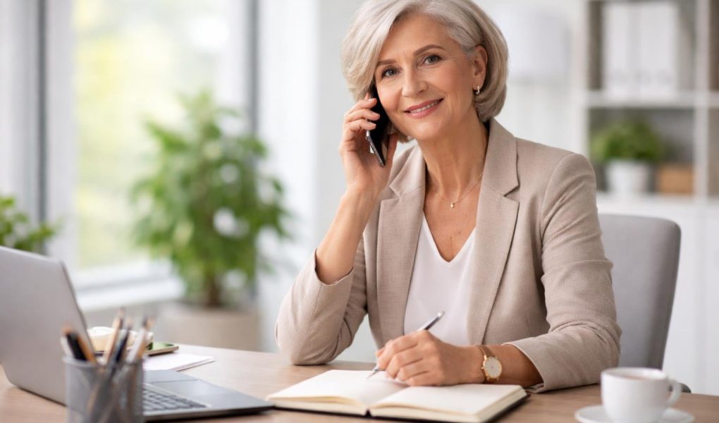 personne-telephone-bureau-moderne-plante