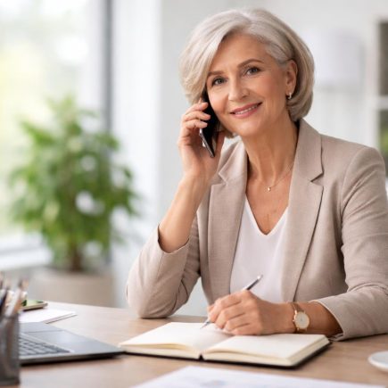 personne-telephone-bureau-moderne-plante