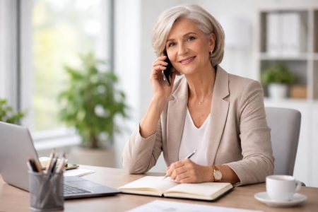 personne-telephone-bureau-moderne-plante