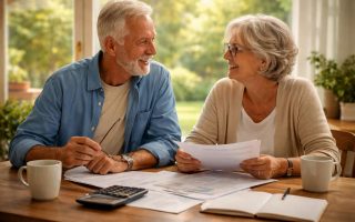 couple-senior-table-documents-jardin
