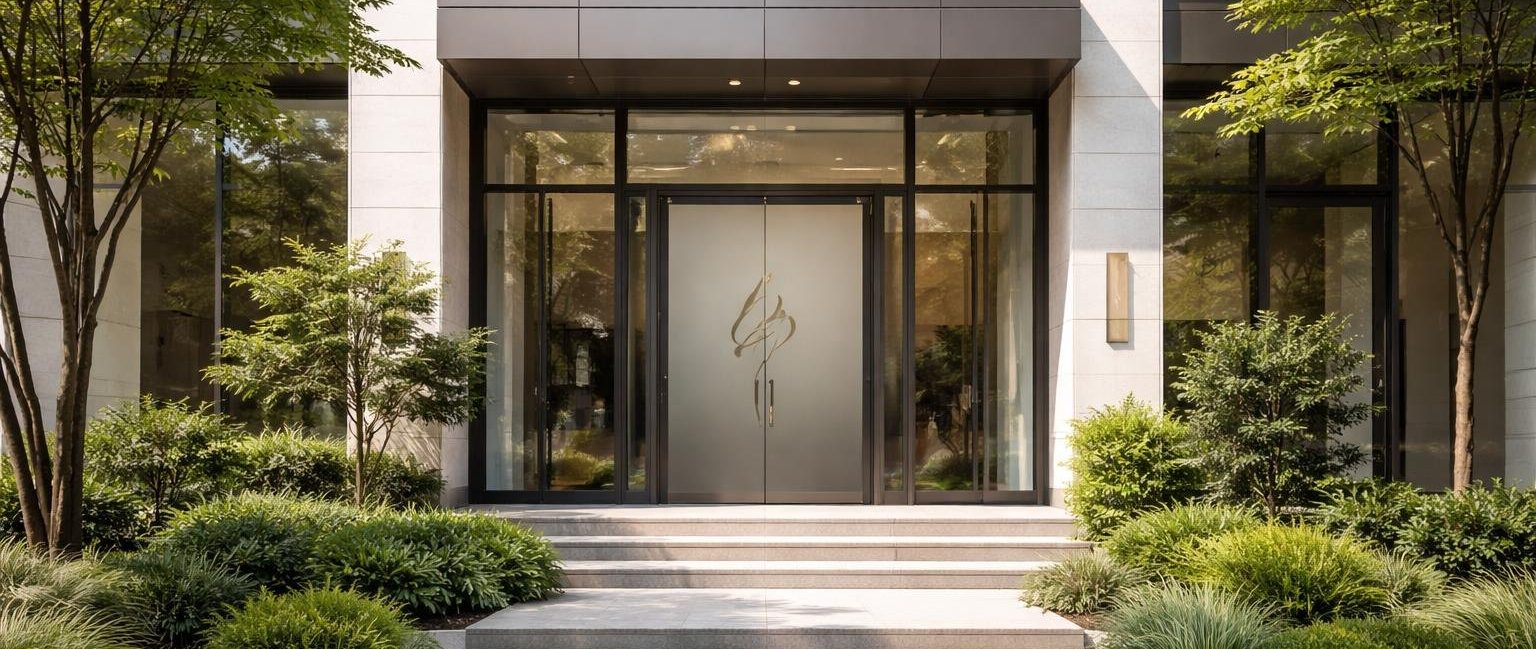 batiment-moderne-logo-arbres-plantes