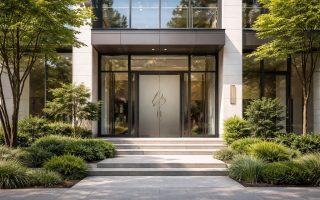batiment-moderne-logo-arbres-plantes